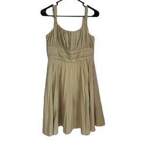 Anne Klein  Beige Pleated Sleeveless Knee Length Dress Womens Size 6